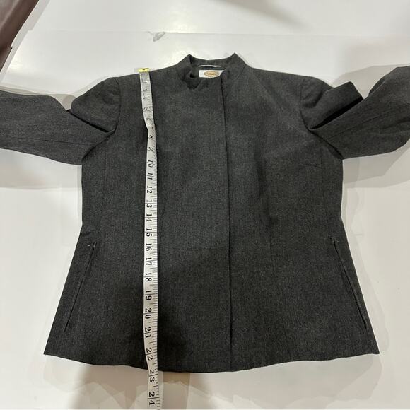 Talbots 100% Wool Gray Full Zip Long Sleeve Blazer Jacket Size‎ 4 - Picture 8 of 8
